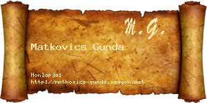 Matkovics Gunda névjegykártya